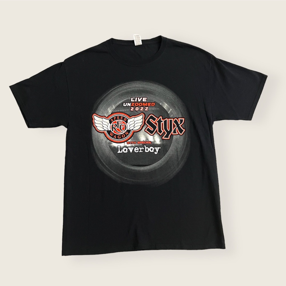 Vintage Style Styx & REO Speedwagon “Live Unzoomed” Tour 2022 Band Tee